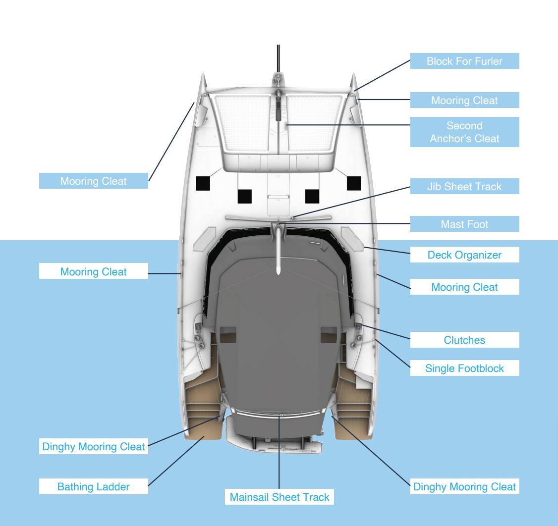 Can you provide the location of the morning cleats and how mooring lines will be prevented from